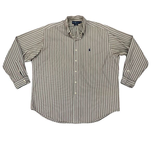 Vintage Ralph Lauren Shirt Mens XL Blake Button Down Striped Long Sleeve 90s - Picture 1 of 12